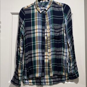 SO Women's Multicolor Plaid Button Down Shirt